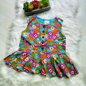 Paint By Numbers Sleeveless Floral Button Down Top, 8